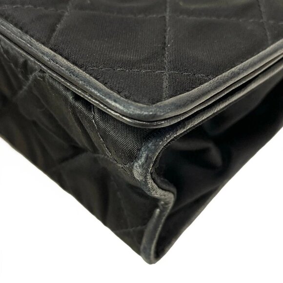 Auth CHANEL Matelasse - Black Satin Shoulder Bag Gold hardware - Picture 3 of 15